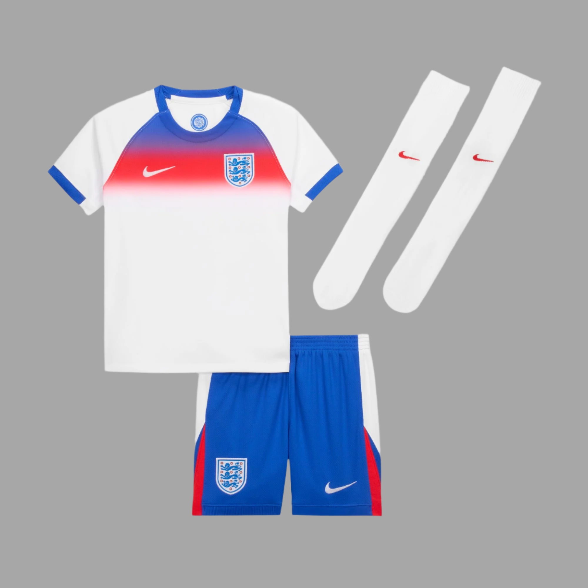 England 2025/26 Stadium Home Little Kids' Nike Soccer Replica 3-Piece Kit