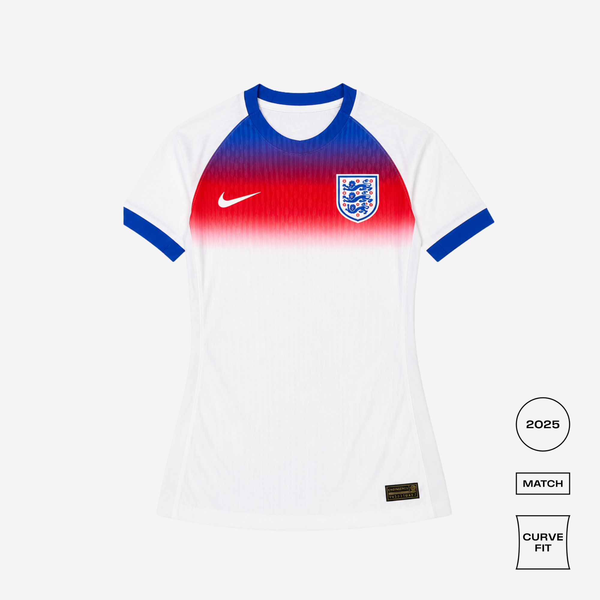 England Home Curved Fit Match Jersey