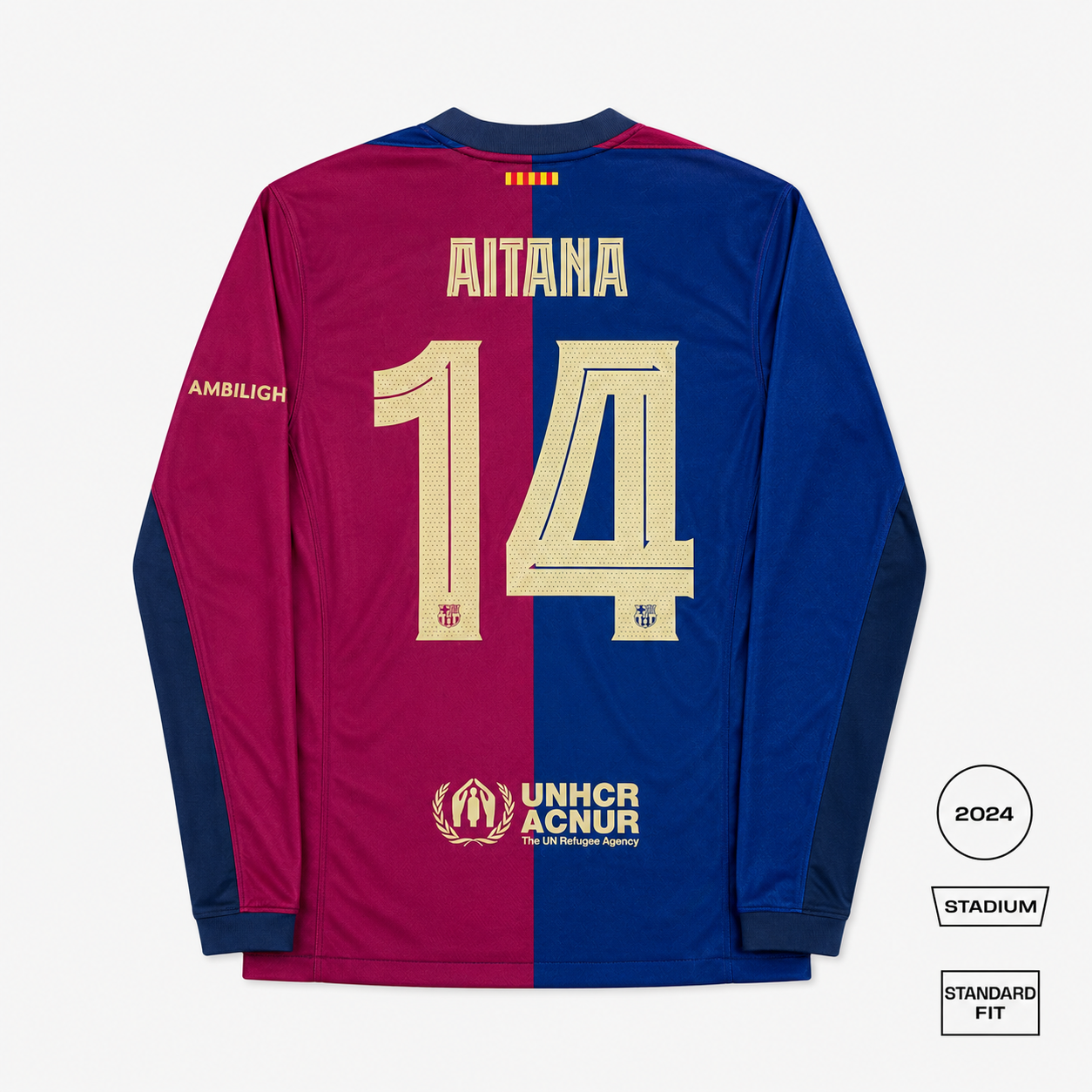 Barcelona Home 24/25 Longsleeve Straight Fit - AITANA 14