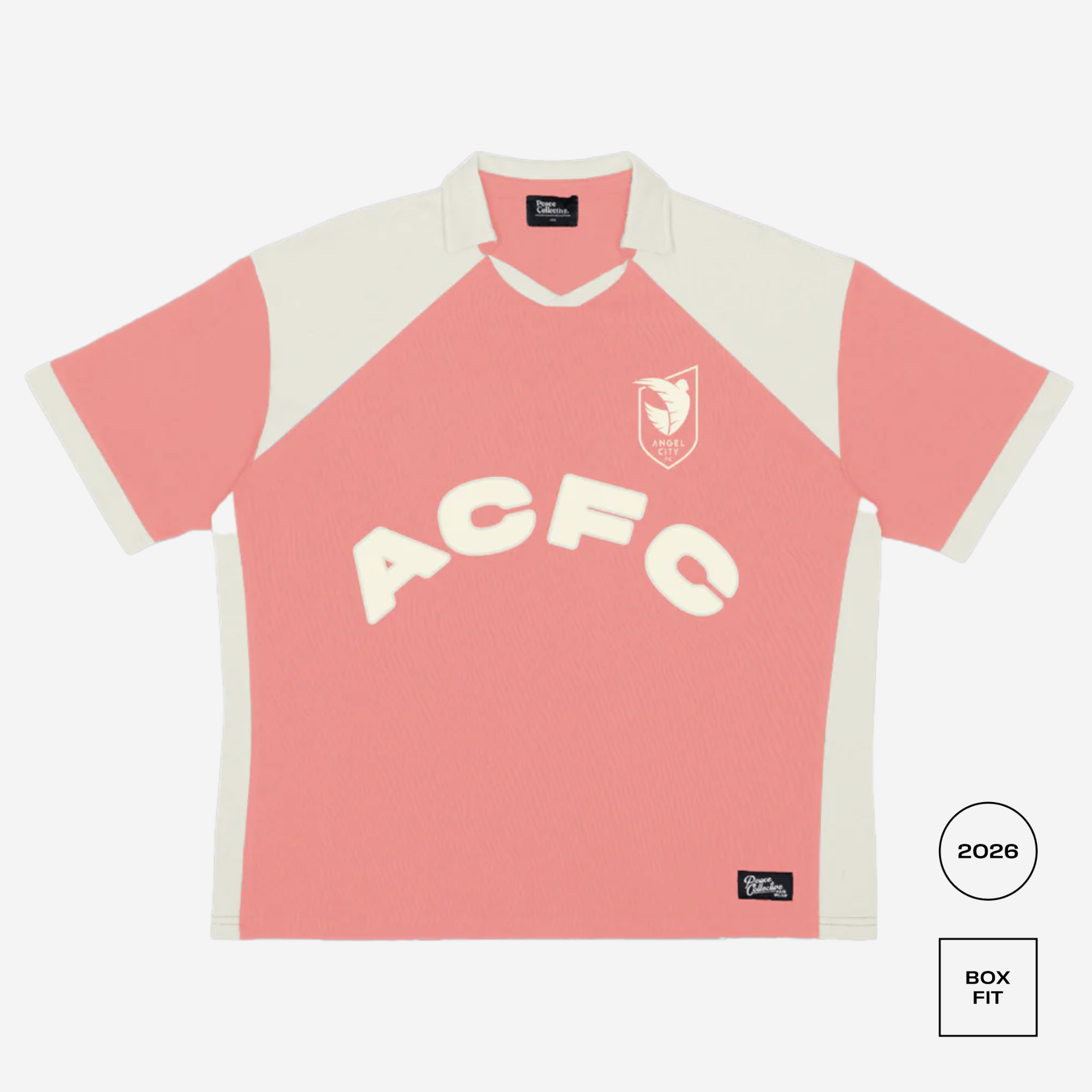 Pink sports jersey with 'ACFC' branding on a white background
