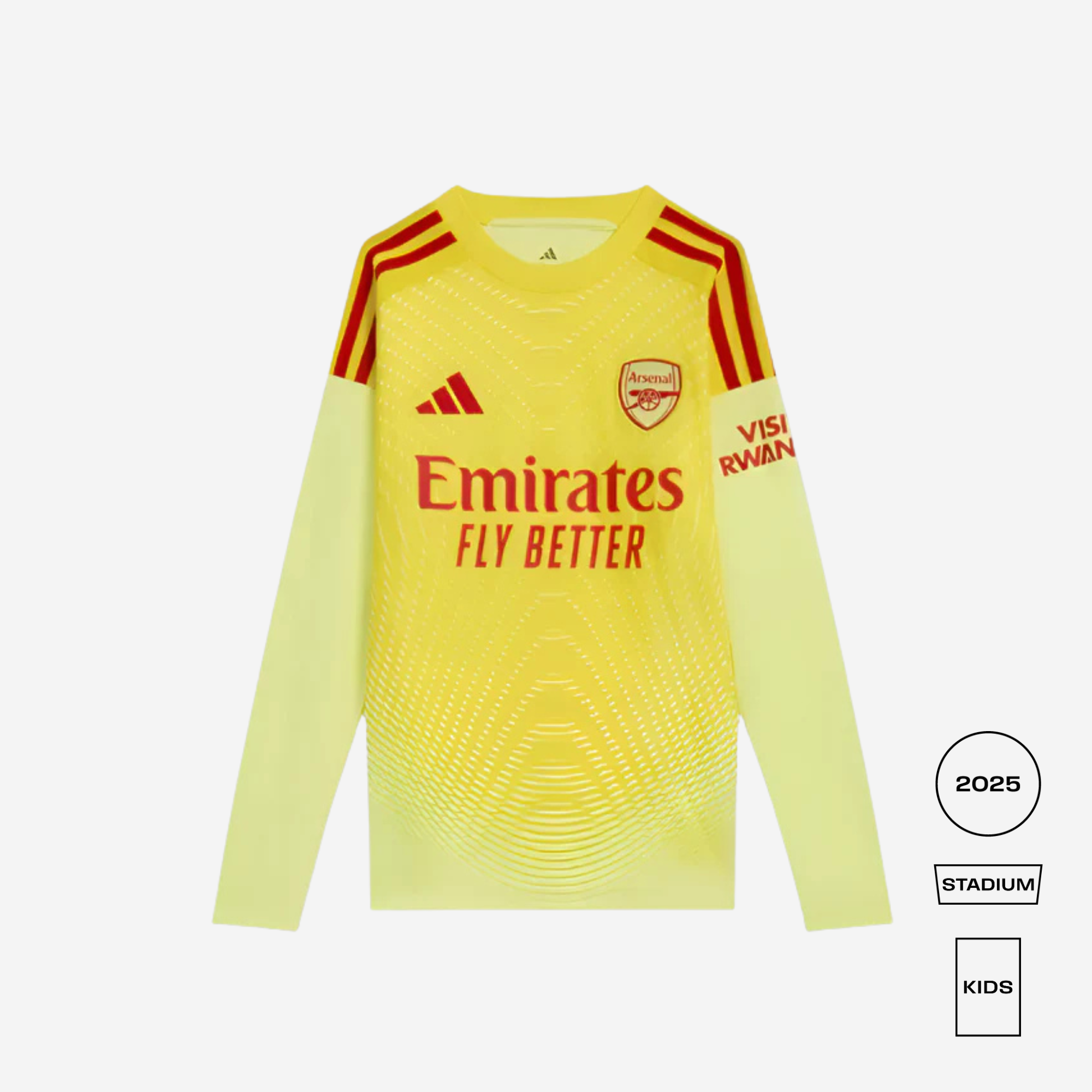 KIDS Arsenal 2025/26 Home Long Sleeve Goalkeeper Jersey